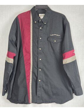 VTG Express Riders Shirt Men's XL Embroidered Black Aztec Western Southwestern